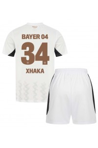 Bayer Leverkusen Granit Xhaka #34 Babyklær Borte Fotballdrakt til barn 2024-25 Korte ermer (+ Korte bukser)